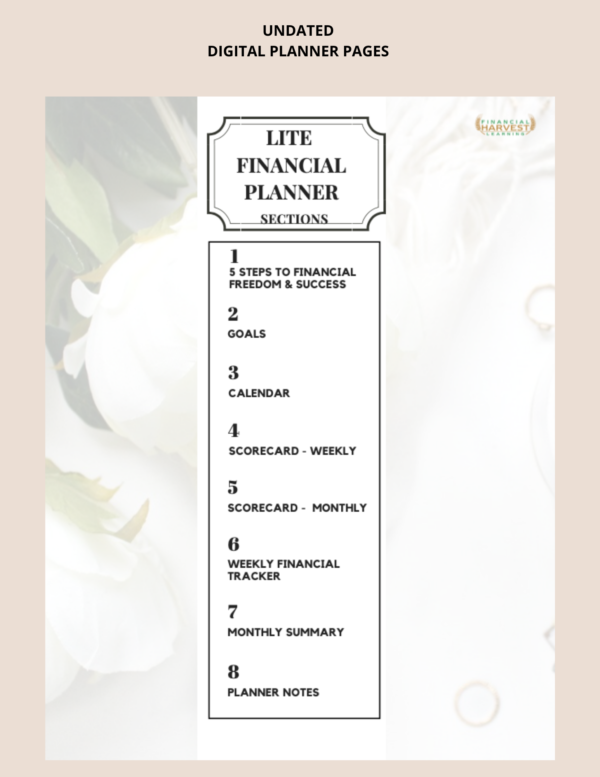 LITE Financial Planner Contents